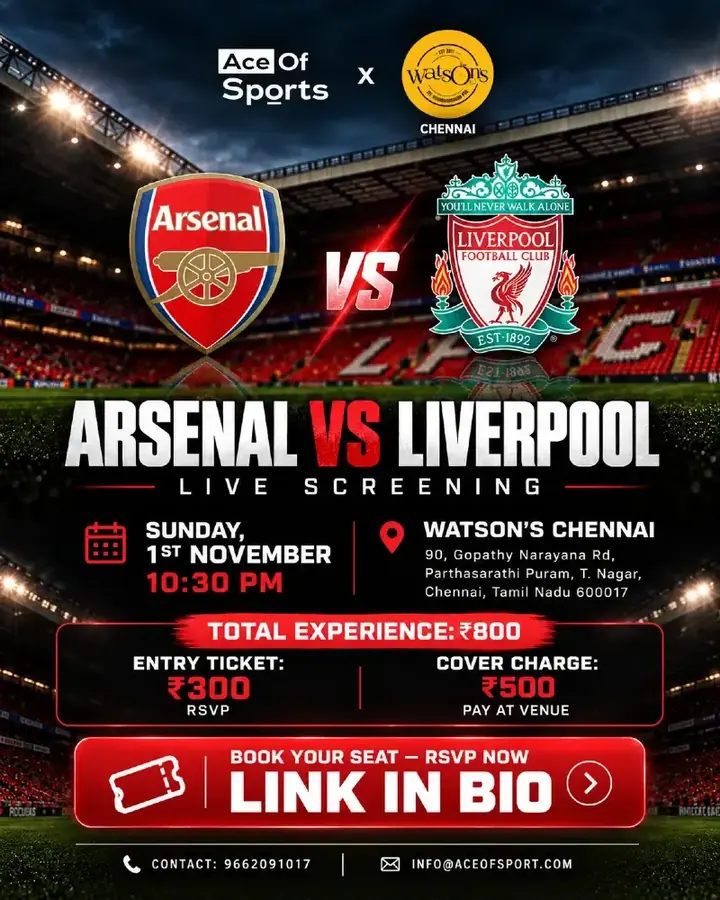 Arsenal FC vs Liverpool FC Screening poster