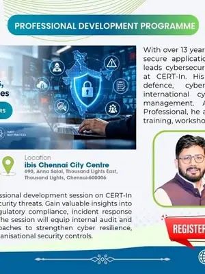 CERT-in Initiatives to Counter Emerging Threats, Guidelines and Audit Best Practices poster