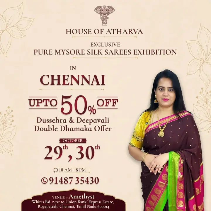House of Atharva's Pure Mysore Silk Sarees Expo poster
