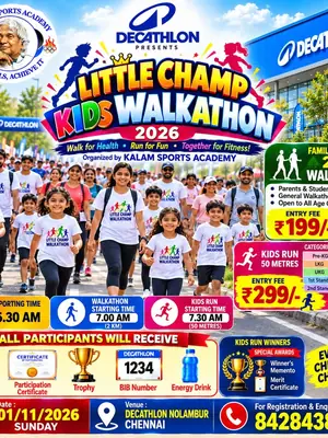 Little Champ Kids Walkathon 2026 poster