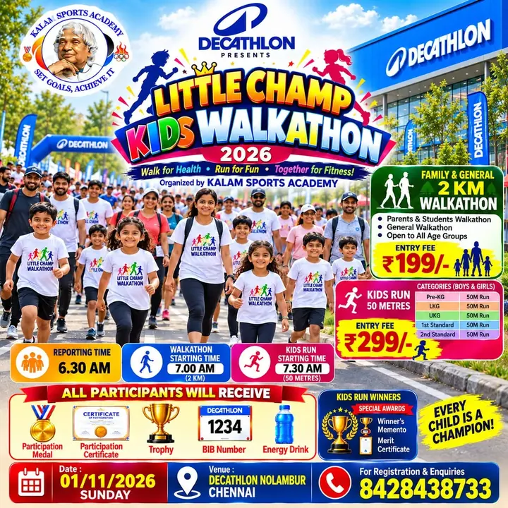Little Champ Kids Walkathon 2026 poster