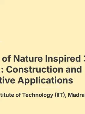 Marvels of Nature Inspired 3-D Printing: Construction and Automotive Applications poster